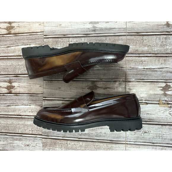 THURSDAY Penny Leather Loafer Shoes Size 10.5 Color Burgundy New - Picture 6 of 9
